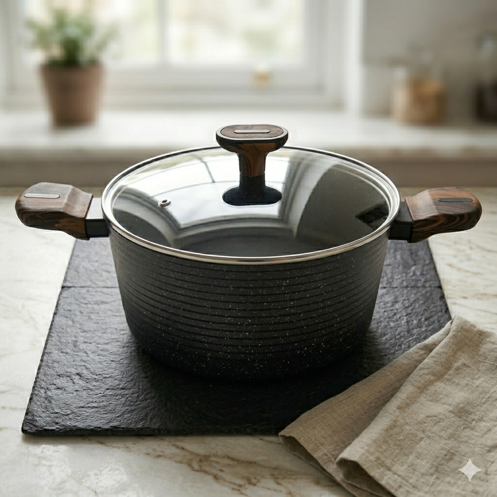 Olla Antiadherente Cuisine Tapa De Cristal 7.1 litros Fissman